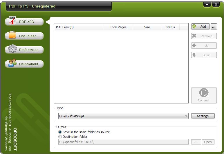 Opoosoft PDF To PS Converter官方安装版(PDF格式转PS工具)