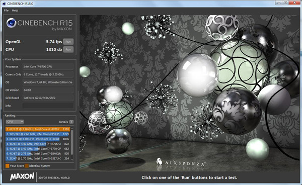 Cinebench R15中文版(系统测试)