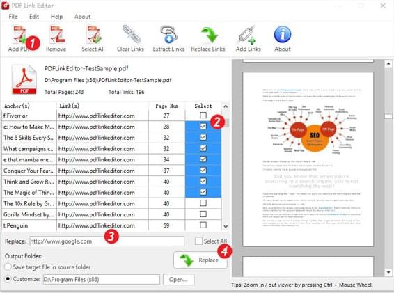 PDF Link Editor<a href=https://www.officeba.com.cn/tag/lvseban/ target=_blank class=infotextkey>绿色版</a>(pdf超链接修改工具)