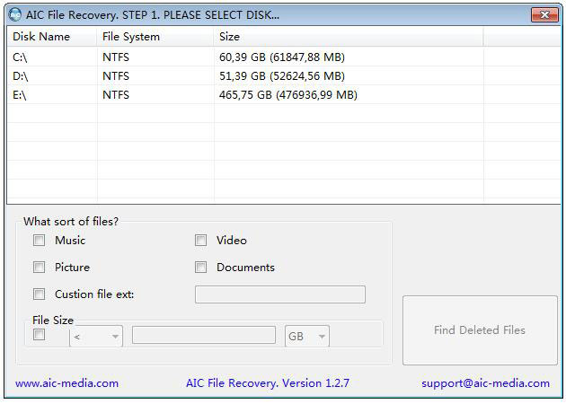 AIC File Recovery绿色英文版(AIC文件恢复软件)