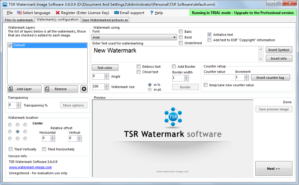 TSR Watermark Image英文安装版(图片加水印工具)