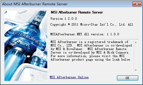 MSI Afterburner Remote Server免费版(微星显卡服务软件)