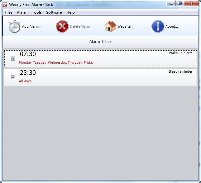 Weeny Free Alarm Clock英文安装版(电脑闹钟提醒)