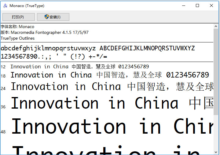 monaco字体免费版