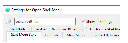 Settings For Open Shell Menu官方版(Windows经典开始菜单软件)