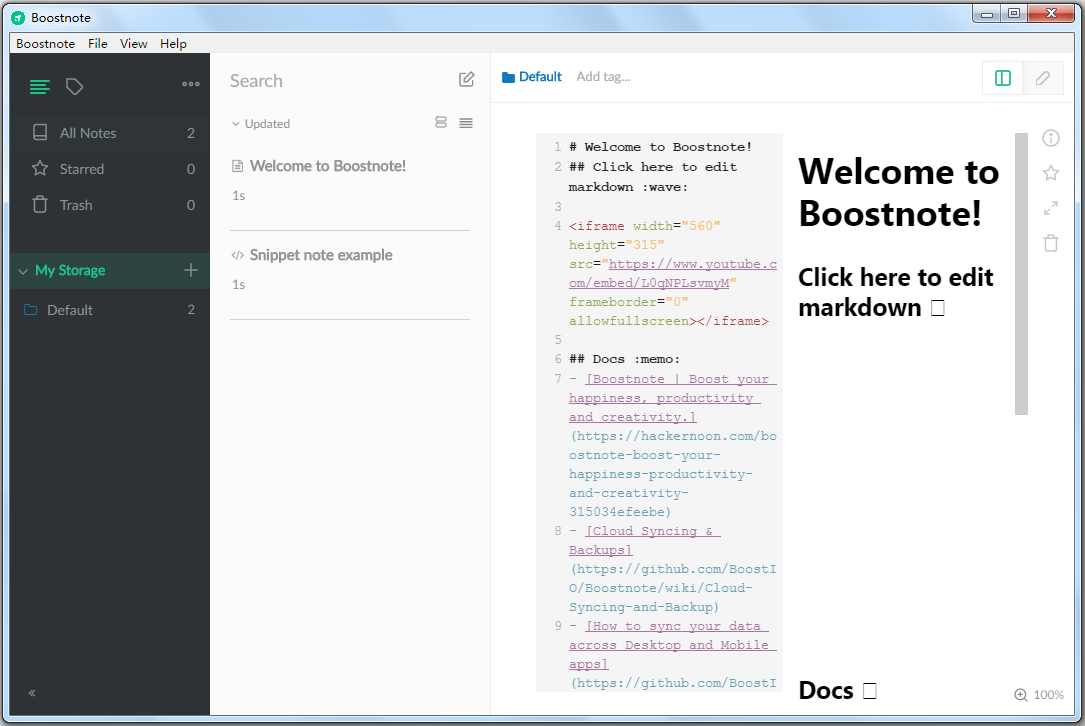 Boostnote英文绿色版(程序员笔记软件)