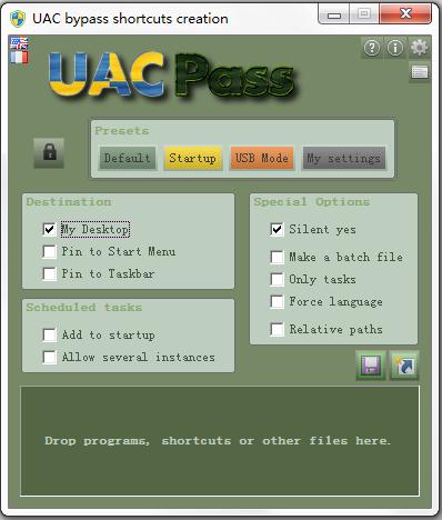 UAC Pass绿色英文版(一键关闭UAC)