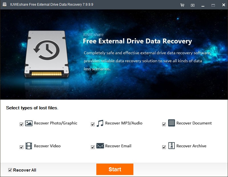 IUWEshare Free External Drive Data Recovery英文安装版