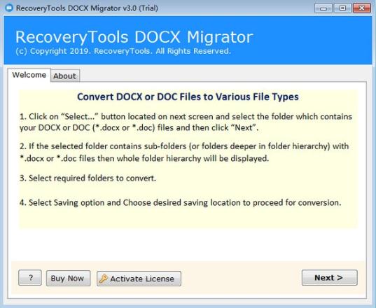 RecoveryTools DOCX Migrator免费版(docx文件转化器)