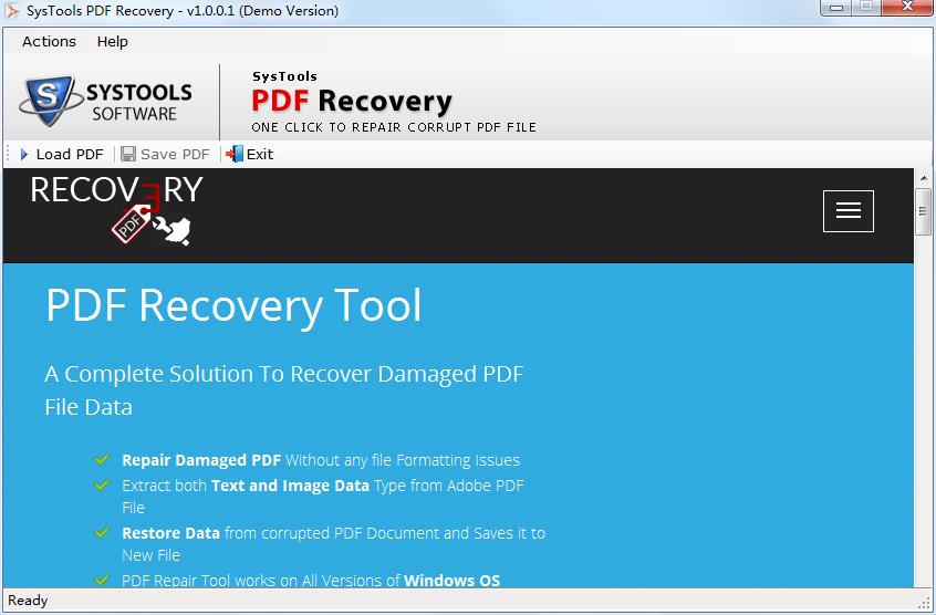 SysTools PDF Recovery英文安装版(PDF修复软件)