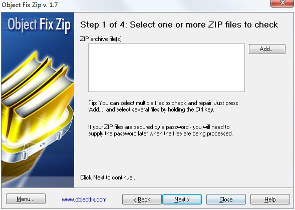 Object Fix Zip英文安装版(zip压缩包修复软件)