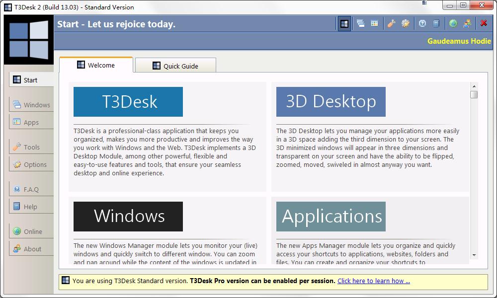 T3Desk英文安装版(桌面应用程序窗口美化工具)
