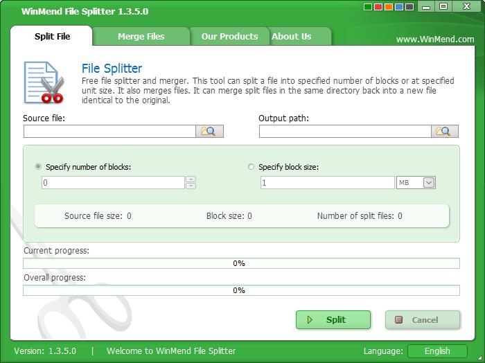 WinMend File Splitter英文安装版(文件分割合并器)