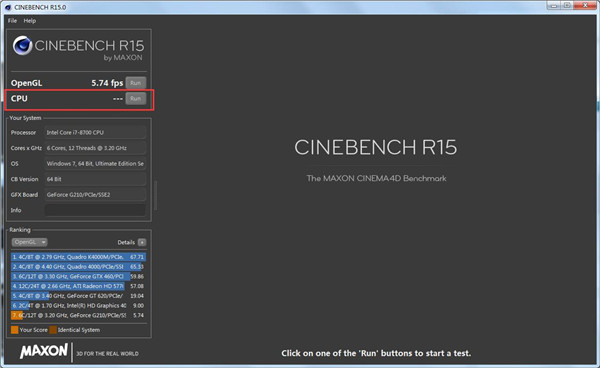 Cinebench R15中文版(系统测试)