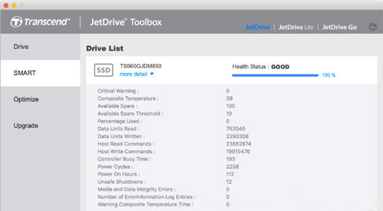 JetDrive Toolbox免费版(苹果固态硬盘检测优化工具)