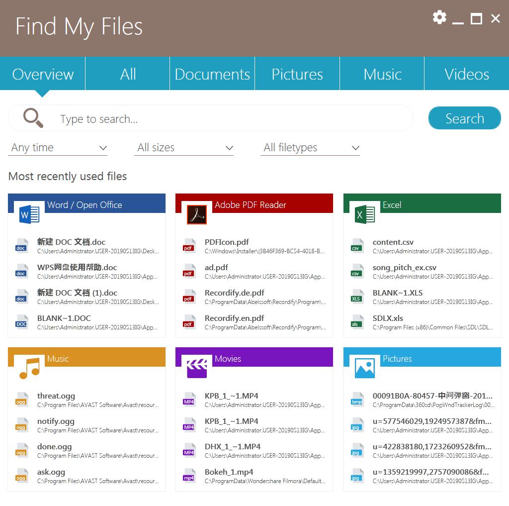 Abelssoft Find My Files 2019英文安装版(文件搜索软件)