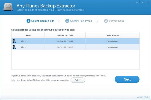 Any iTunes Backup Extractor免费版(iTunes备份提取器)