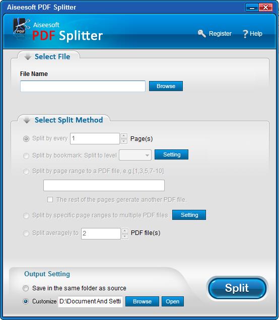 Aiseesoft PDF Splitter英文安装版