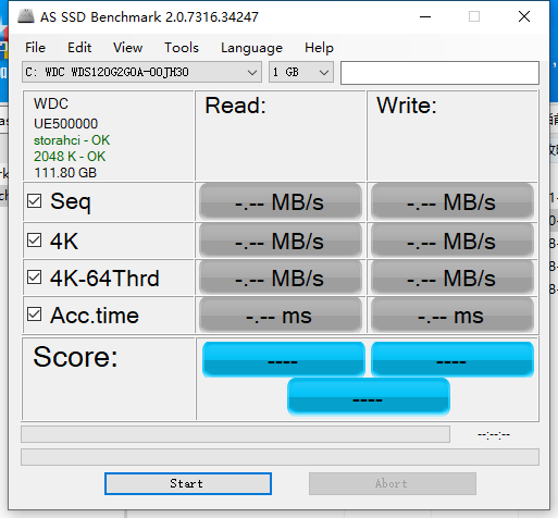 AS SSD Benchmark绿色免费版(固态硬盘测试工具)