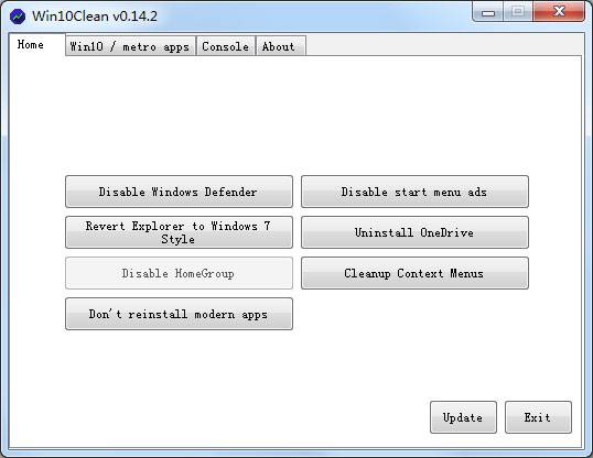 Win10Clean绿色版(win10精简程序)