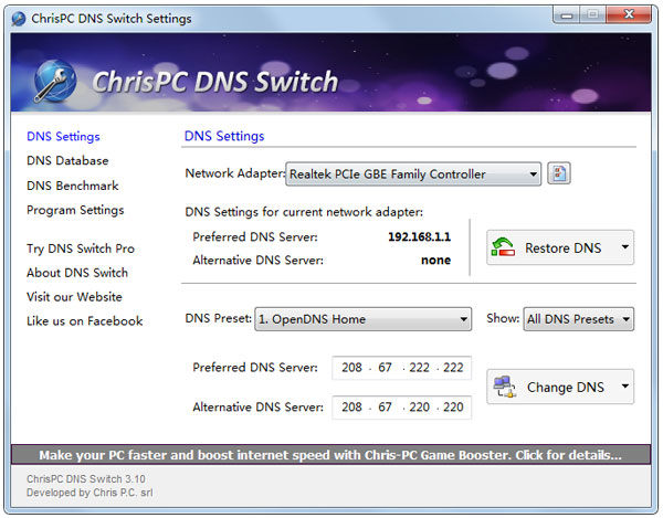 ChrisPC DNS Switch