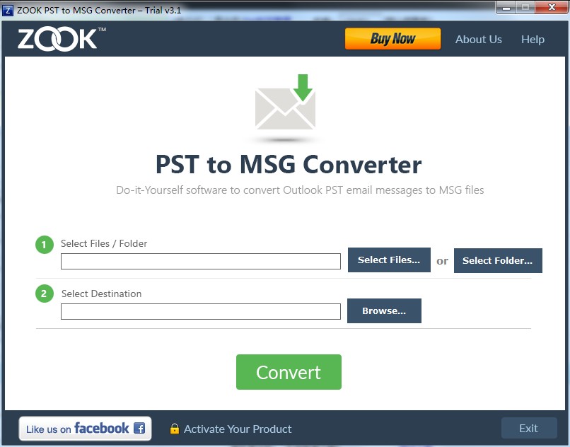 ZOOK PST to MSG Converter英文安装版