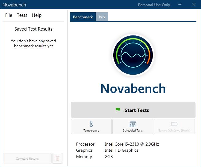 Novabench英文安装版(电脑跑分软件)