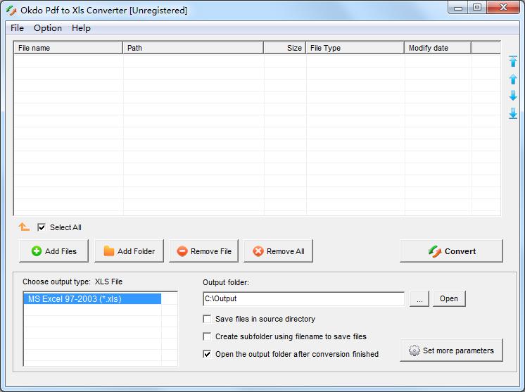 Okdo Pdf to Xls Converter英文安装版(Pdf到Xls转换器)