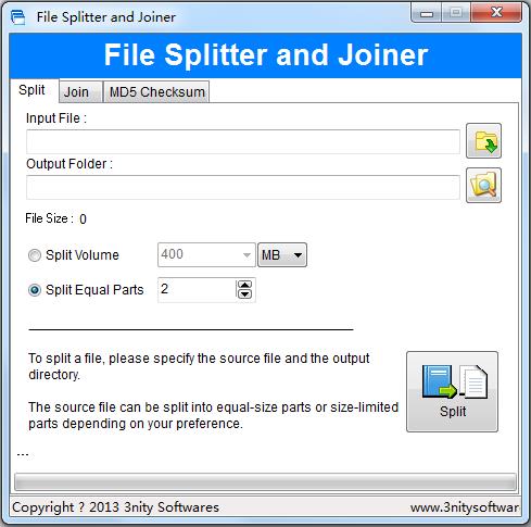 File Splitter and Joiner英文安装版(文件分割合并工具)