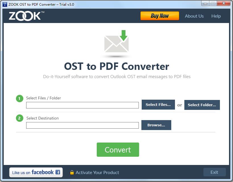 ZOOK OST to PDF Converter英文安装版(OST转PDF文件工具)